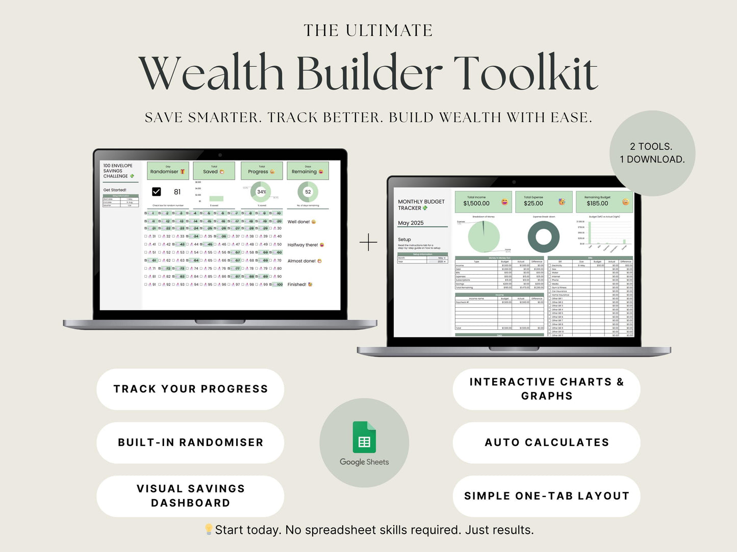 Money Tracker Bundle – 100 Envelope + Monthly Budget Planner