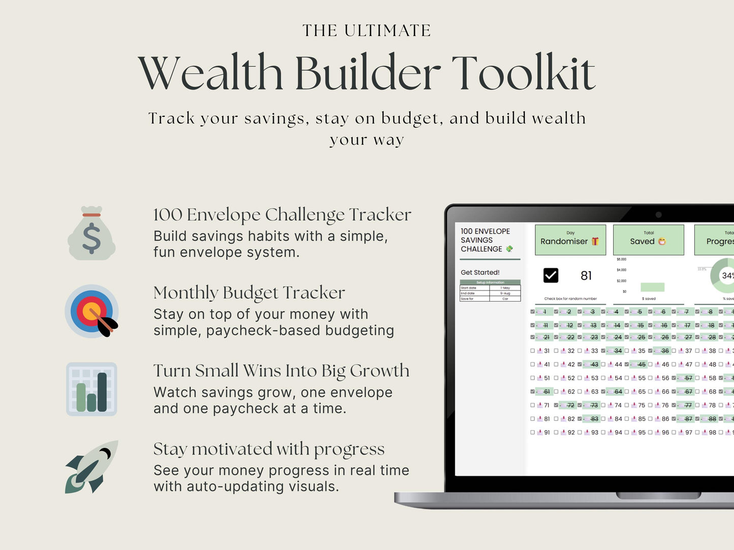 Money Tracker Bundle – 100 Envelope + Monthly Budget Planner