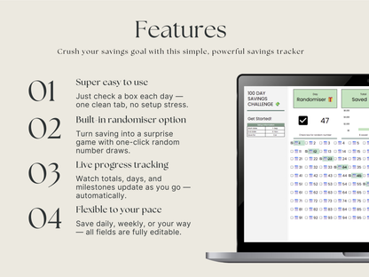 100 Day Savings Challenge – Google Sheets Tracker