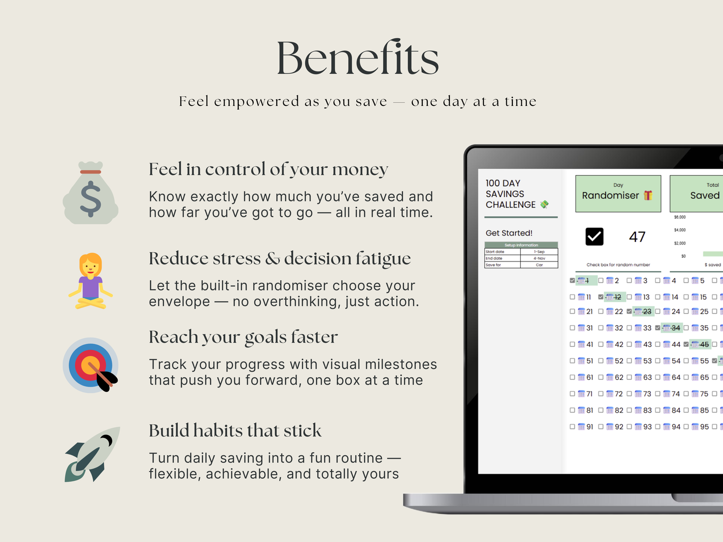 100 Day Savings Challenge – Google Sheets Tracker