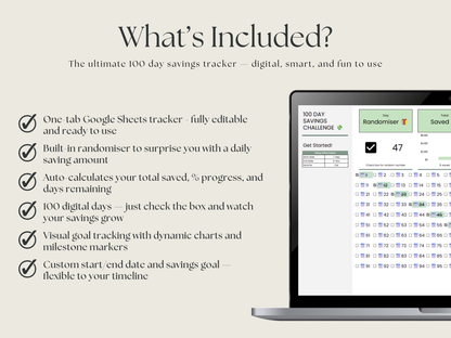 100 Day Savings Challenge – Google Sheets Tracker