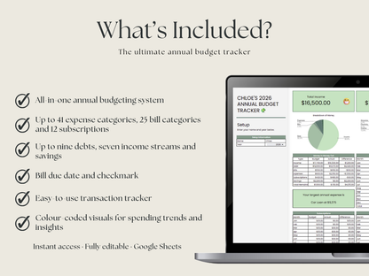 Annual Budget Tracker – Google Sheets Budget Tracker