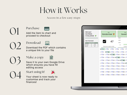 100 Day Savings Challenge – Google Sheets Tracker