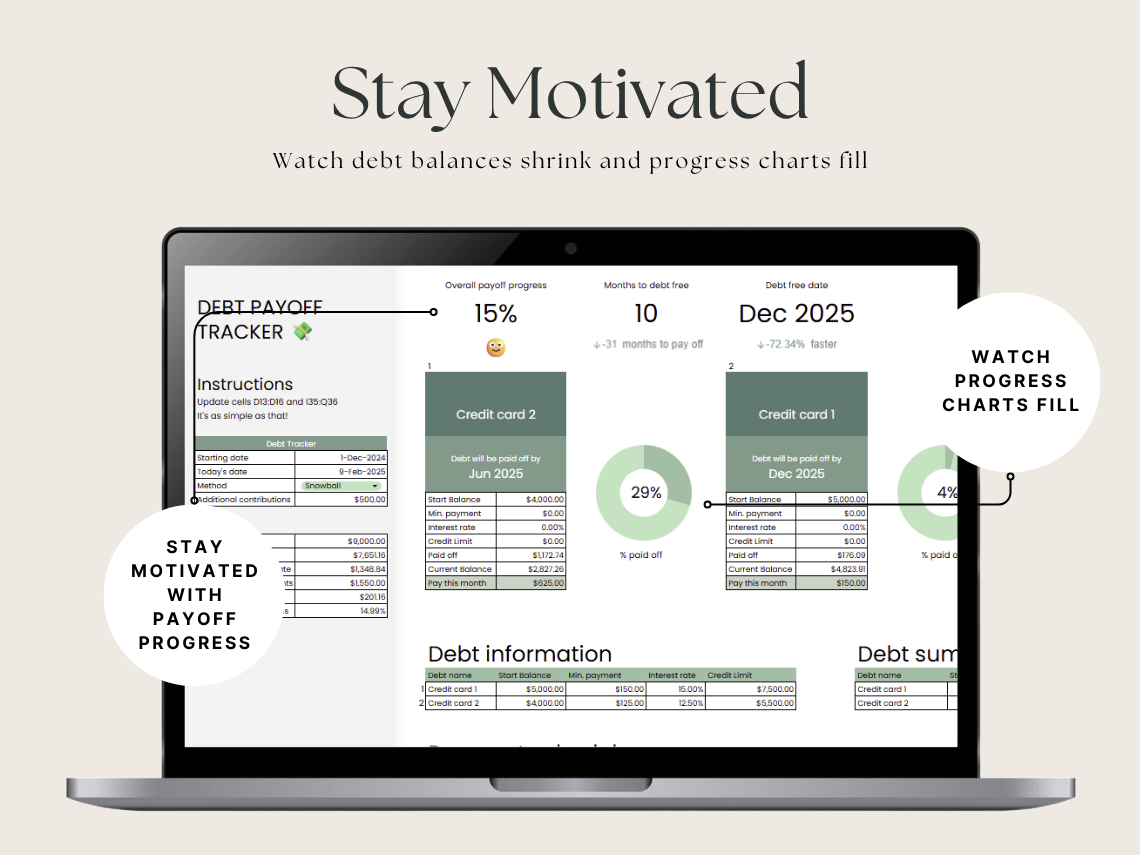 Free Debt Payoff Tracker (Lite Edition) | Google Sheets Template | Debt Snowball Planner by Calculatify