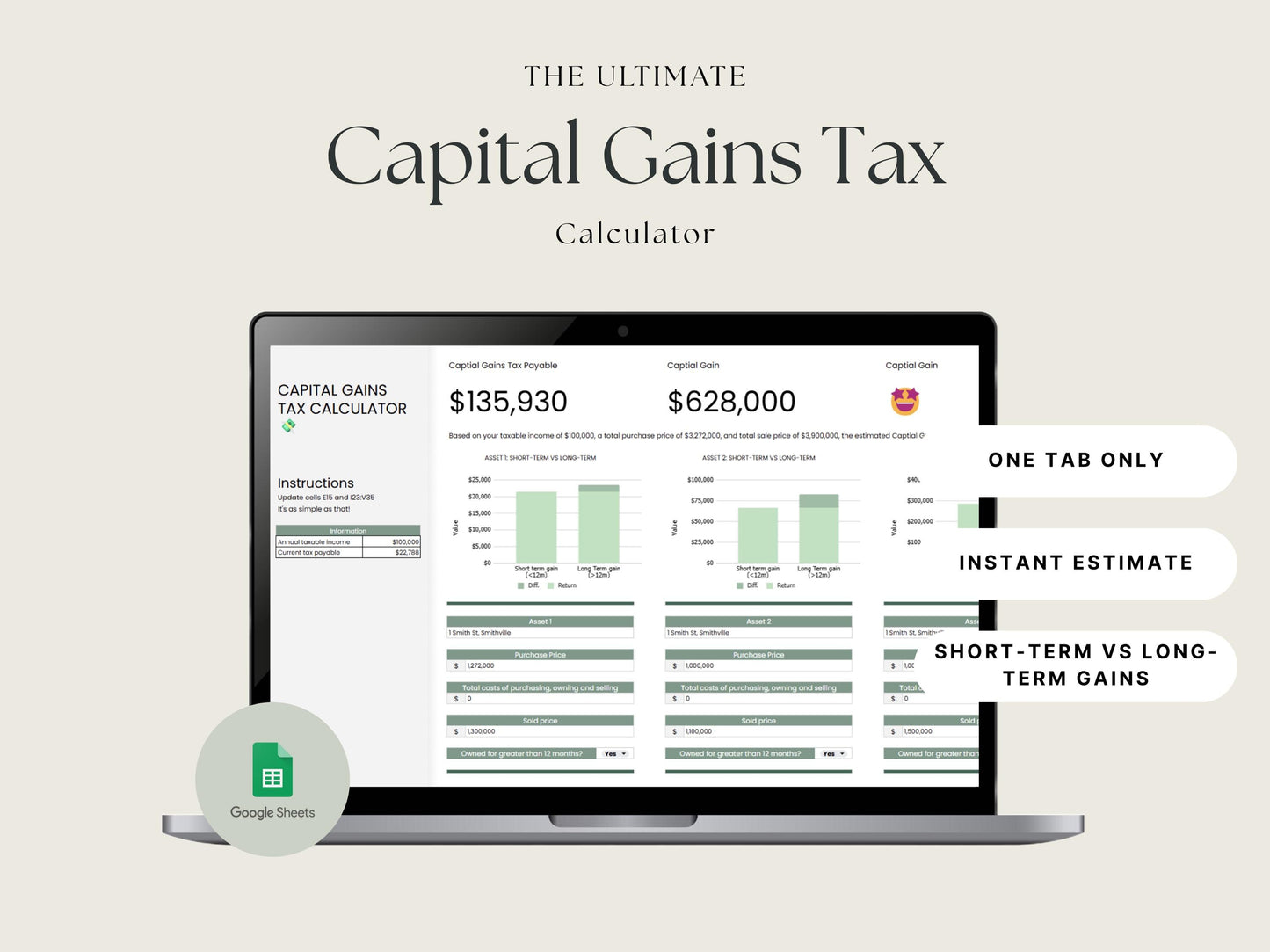 Capital Gains Tax Calculator – Australia | Shares & Property