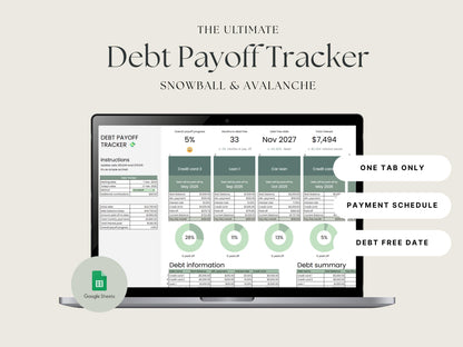 Budget & Debt Tracker Bundle – Monthly Tracker + Payoff Tool