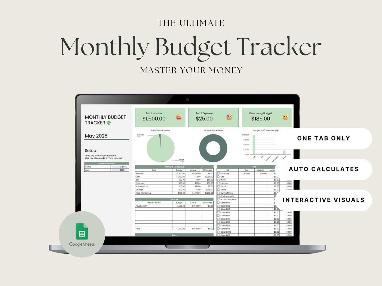 Budget & Debt Tracker Bundle – Monthly Tracker + Payoff Tool