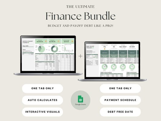 Budget & Debt Tracker Bundle – Monthly Planner + Payoff Tool
