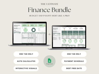 Budget & Debt Tracker Bundle – Monthly Tracker + Payoff Tool