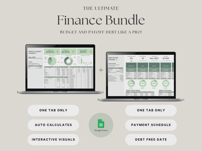 Budget & Debt Tracker Bundle – Monthly Planner + Payoff Tool