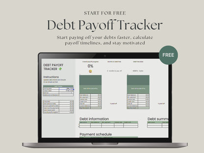 Free Debt Payoff Tracker (Lite Edition) | Google Sheets Template | Debt Snowball Planner by Calculatify